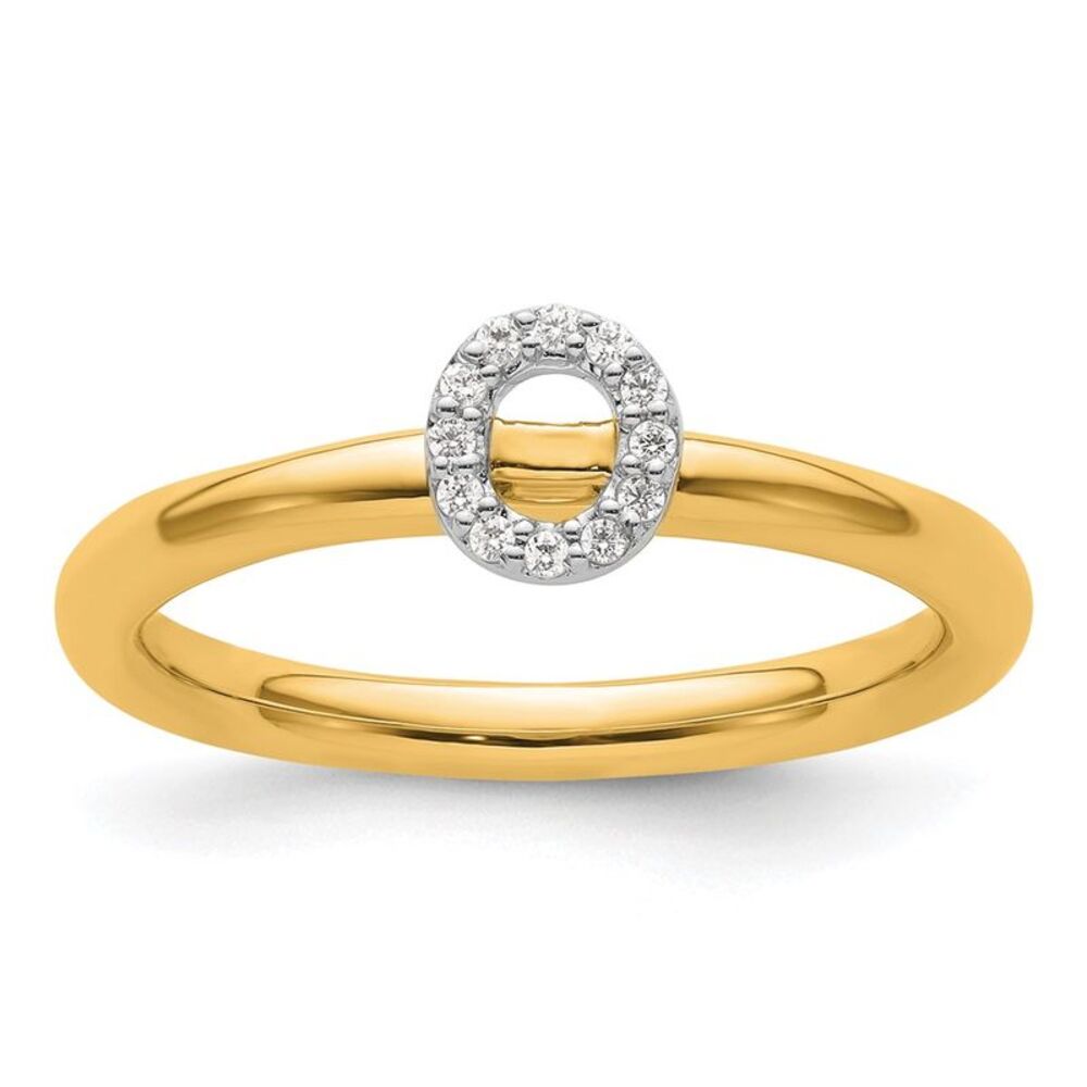 Kazi Luxury 14k Yellow Gold Stackable Diamond Ini… - image 1